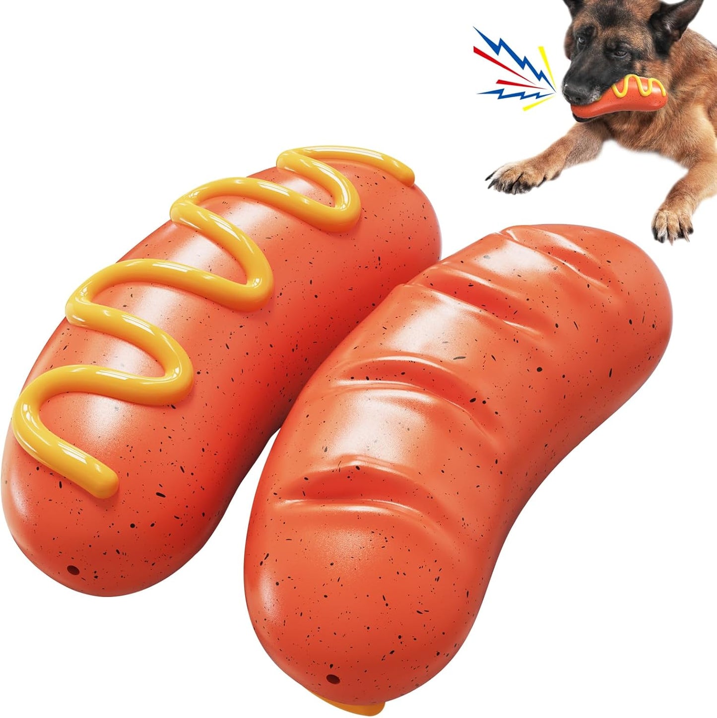 Juguete extra duro con forma de salchicha para perros