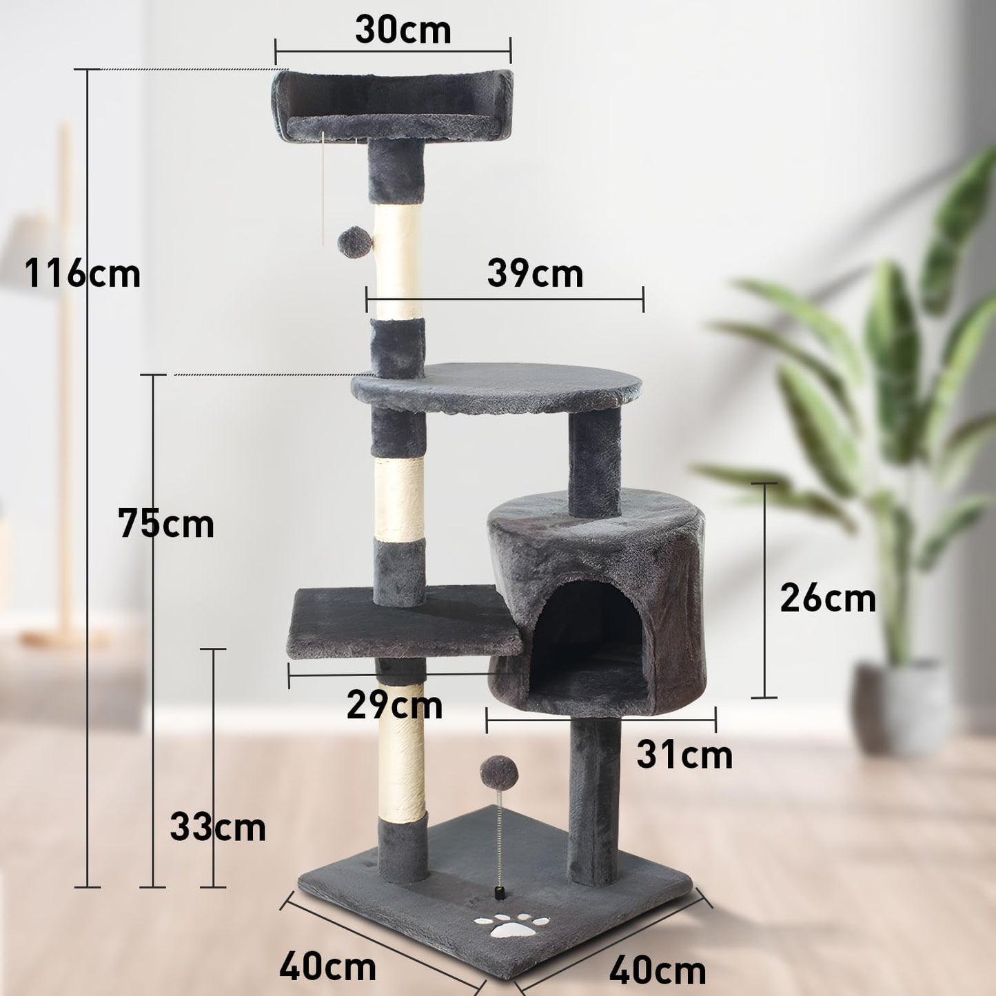 Torre para gatos 116cm MT04