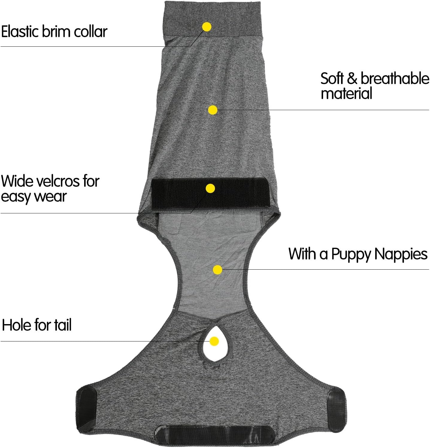 Traje post operación o hembras en celo para perros medianos y grandes