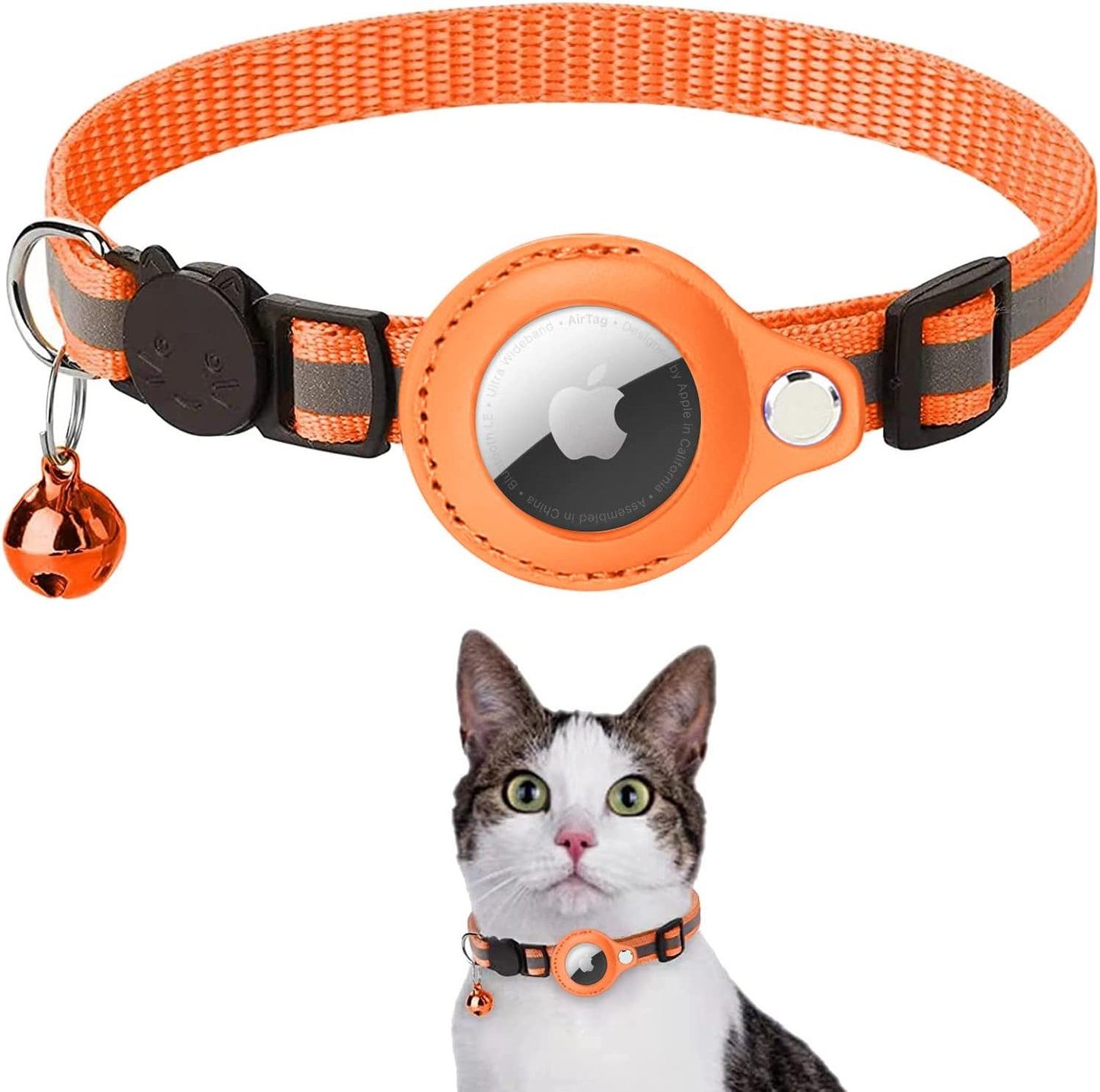 Collar reflectante de gatos para Airtag (rastreador)