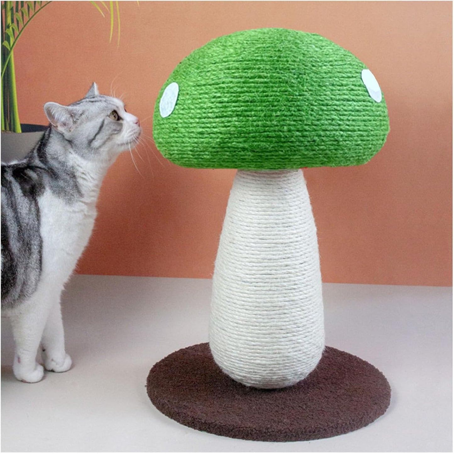 Rascador de sisal con forma de hongo