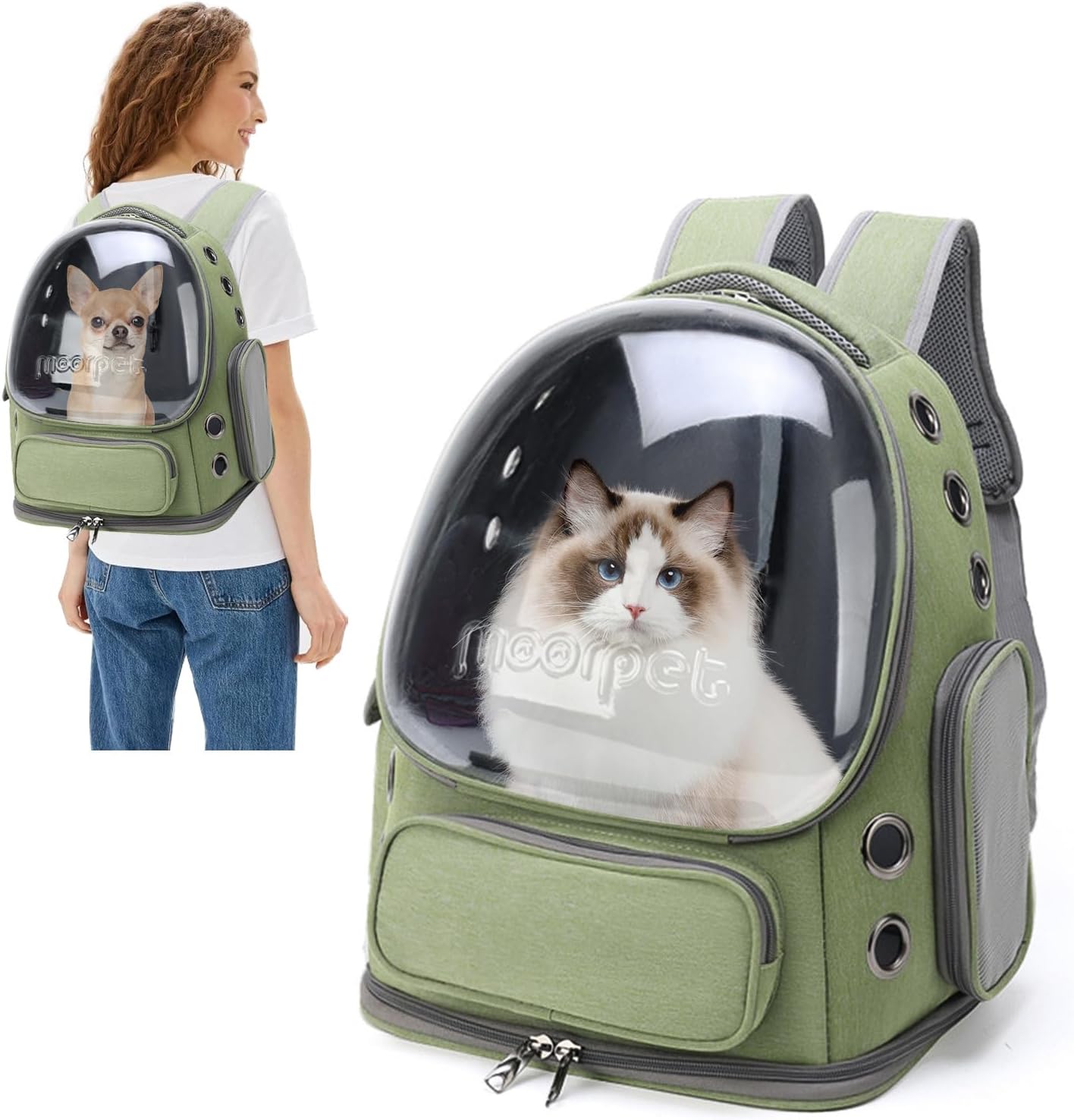 Mochila burbuja transportadora para perros y gatos
