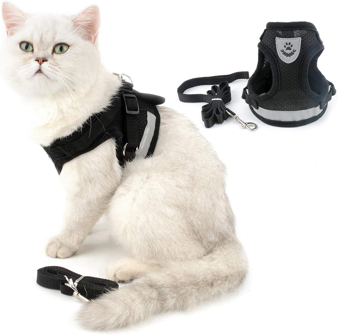 Pechera de velcro con reflectante para gatos