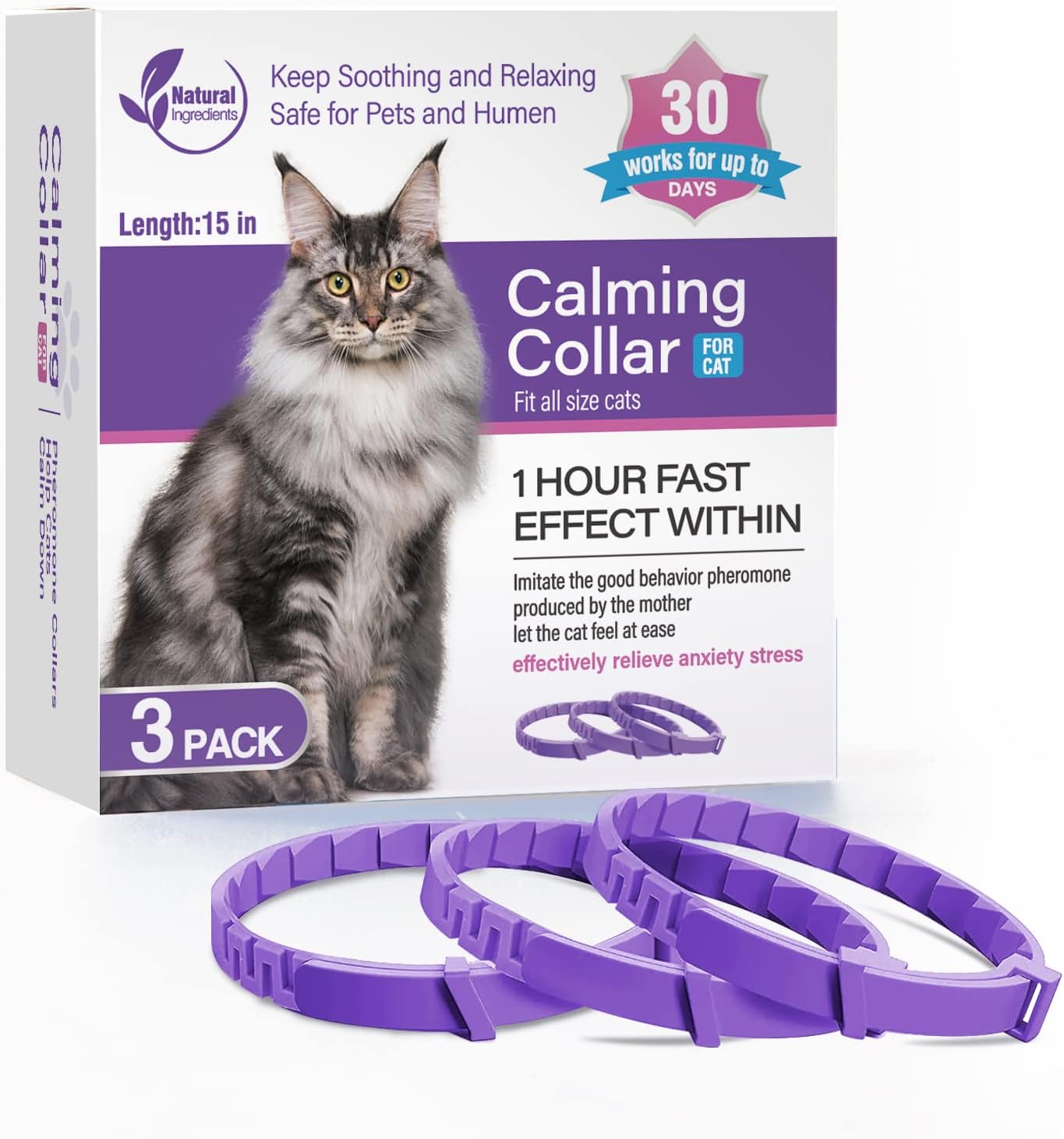 Collar calmante para gatos (Pack 3)