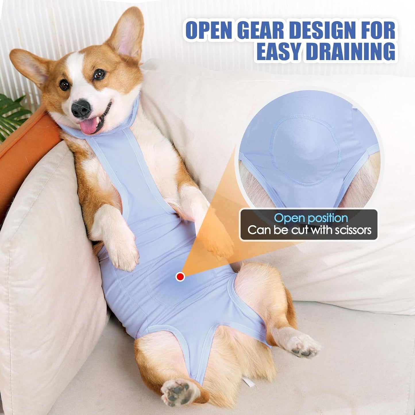 Traje de recuperación para perros raza mediana y grande
