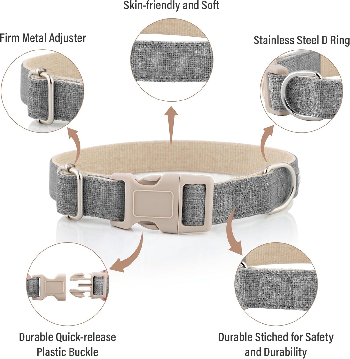 Collar de estampado cuadros para perros medianos y grandes