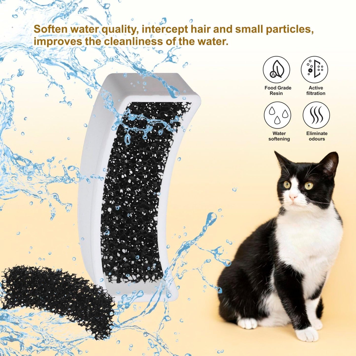 Filtro de esponja de fuente trasparente