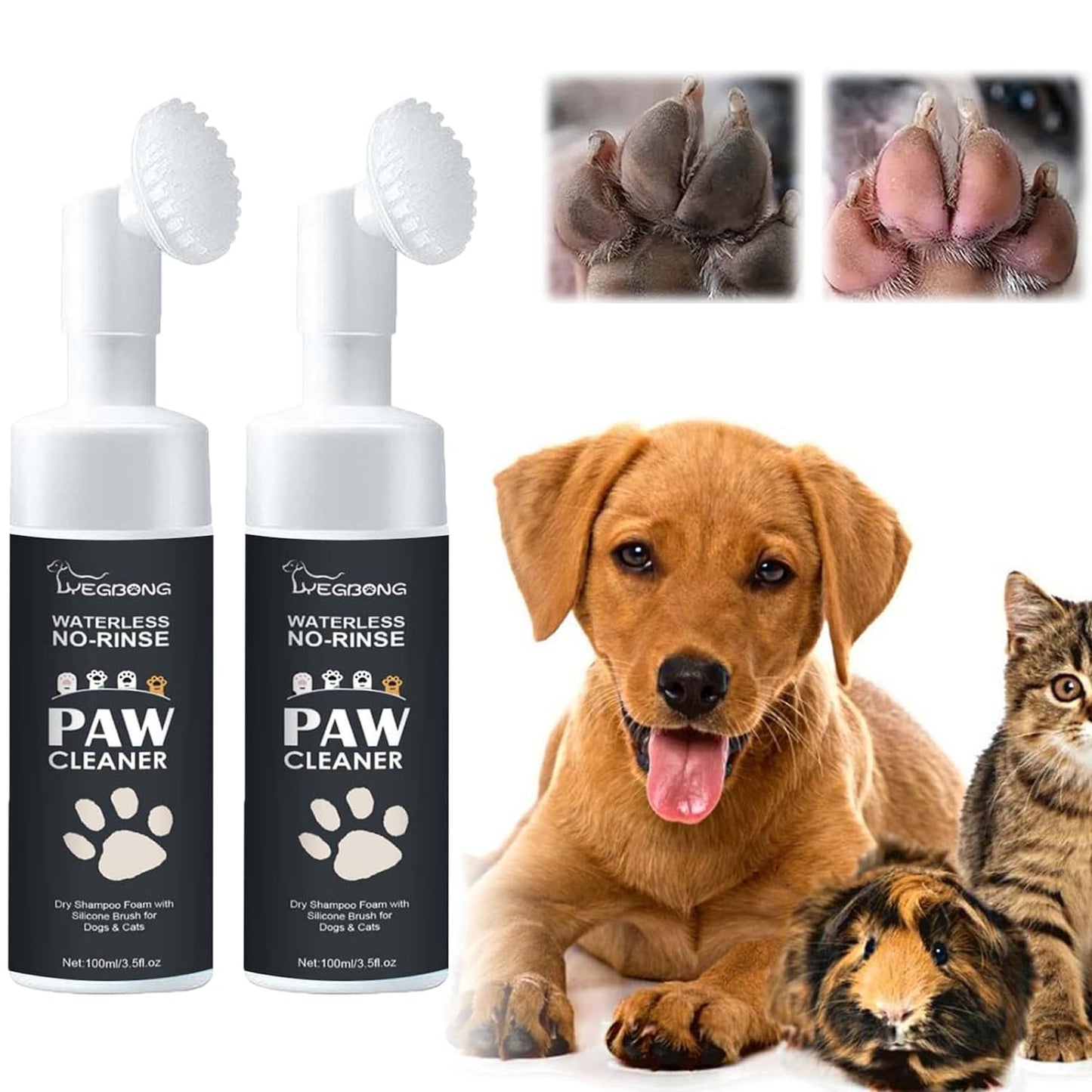 Limpiador de patas en espuma con cepillo 100ml