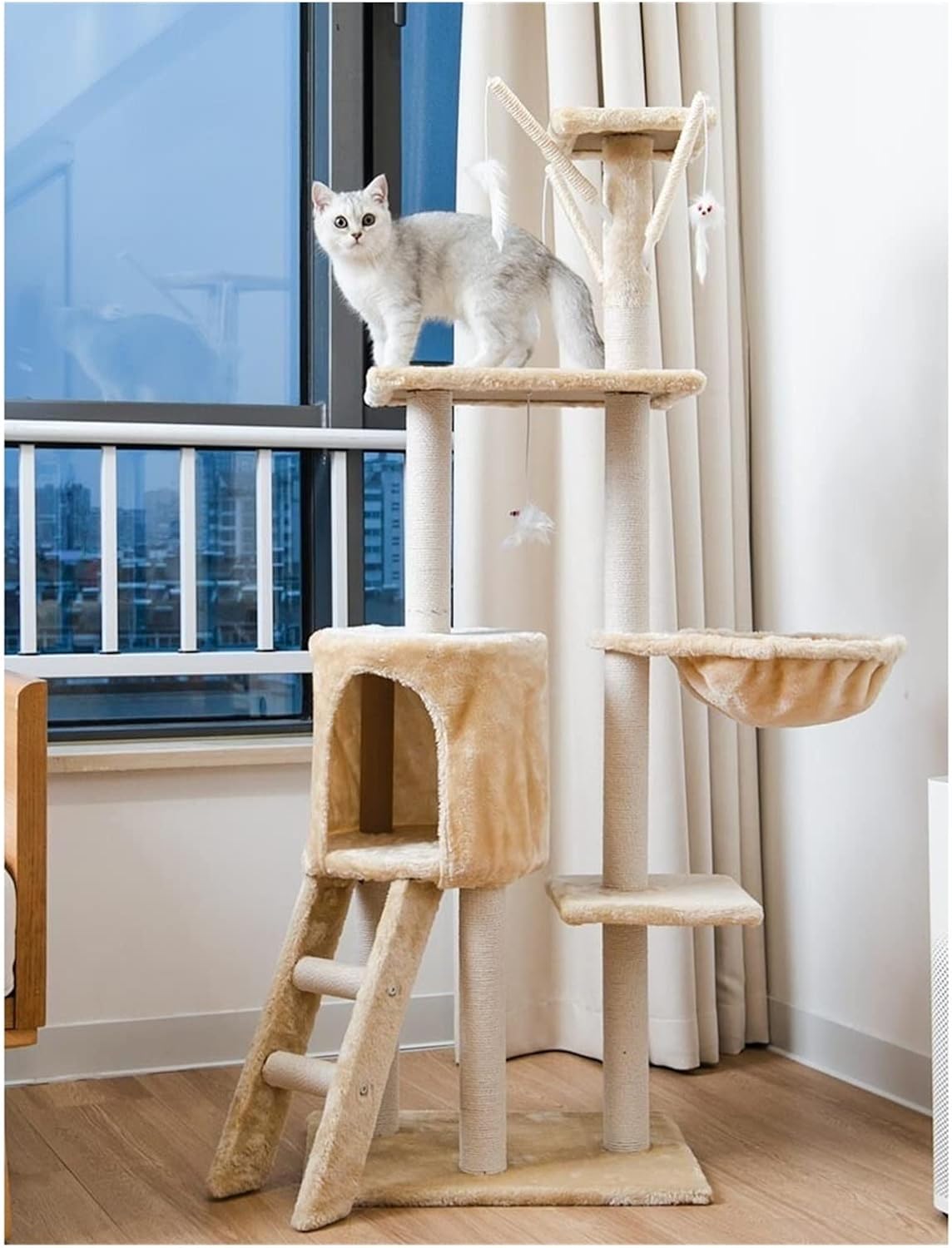 Torre crema para gatos 138cm (Modelo MT05)