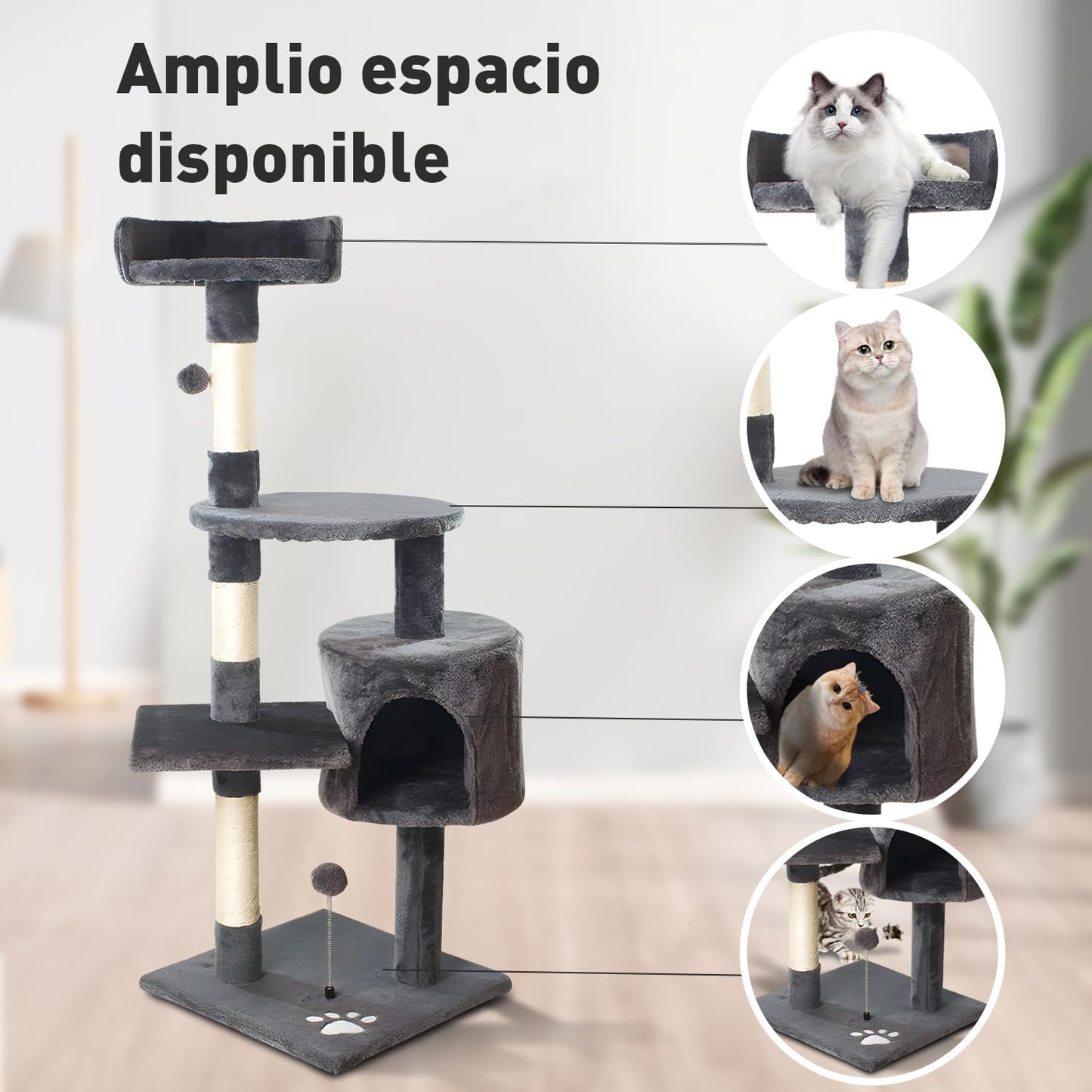 Torre para gatos 116cm MT04