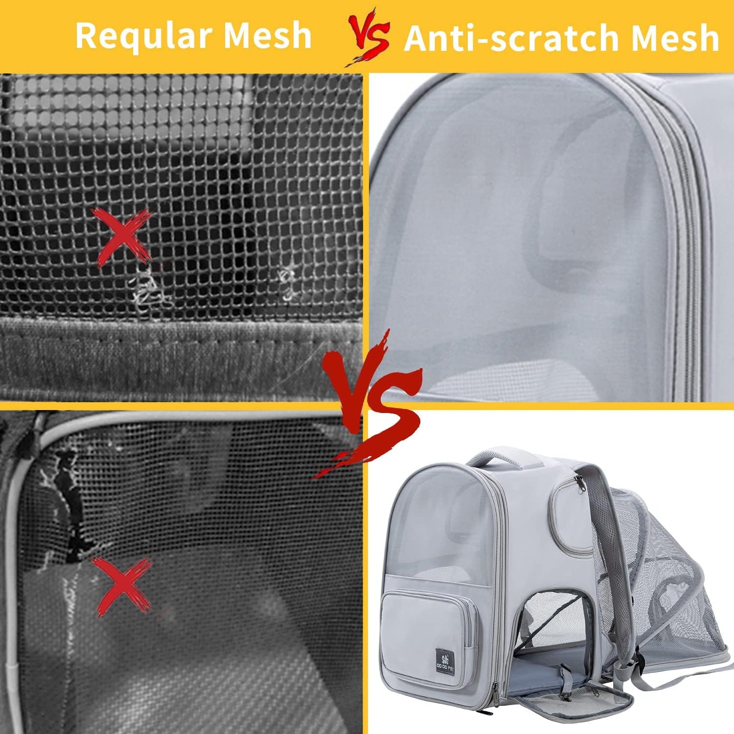 Mochila para gatos transpirable Expandible