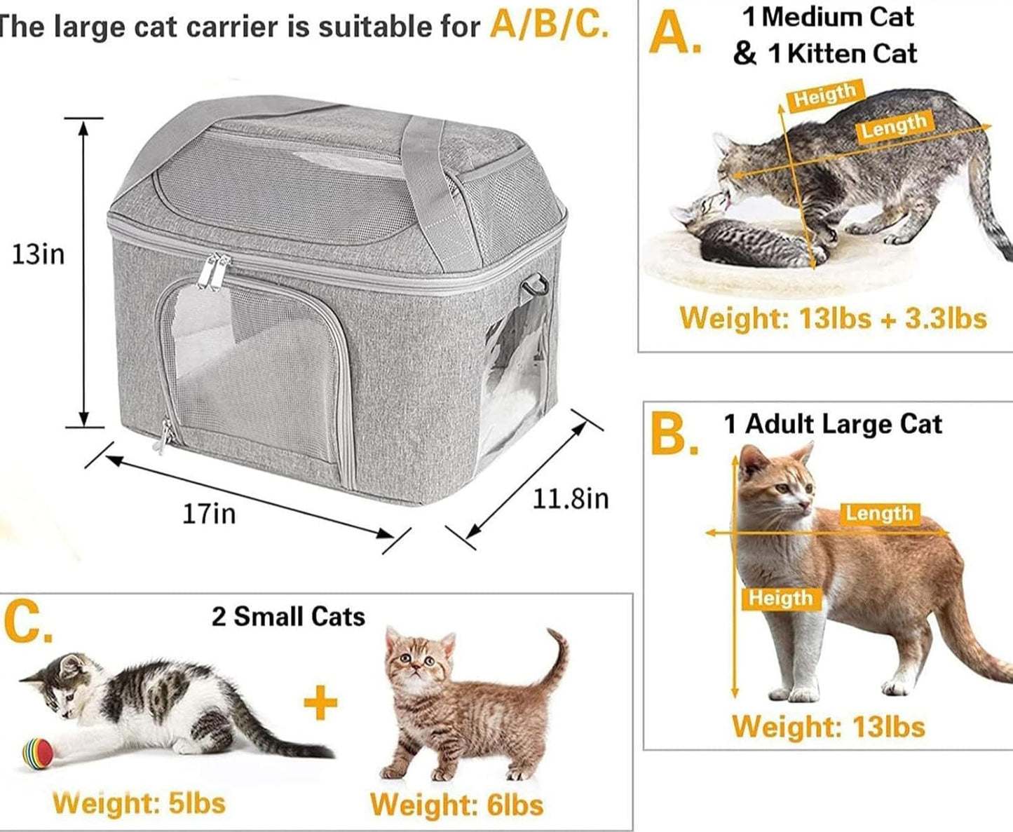 Bolso pequeño transportador para gatos