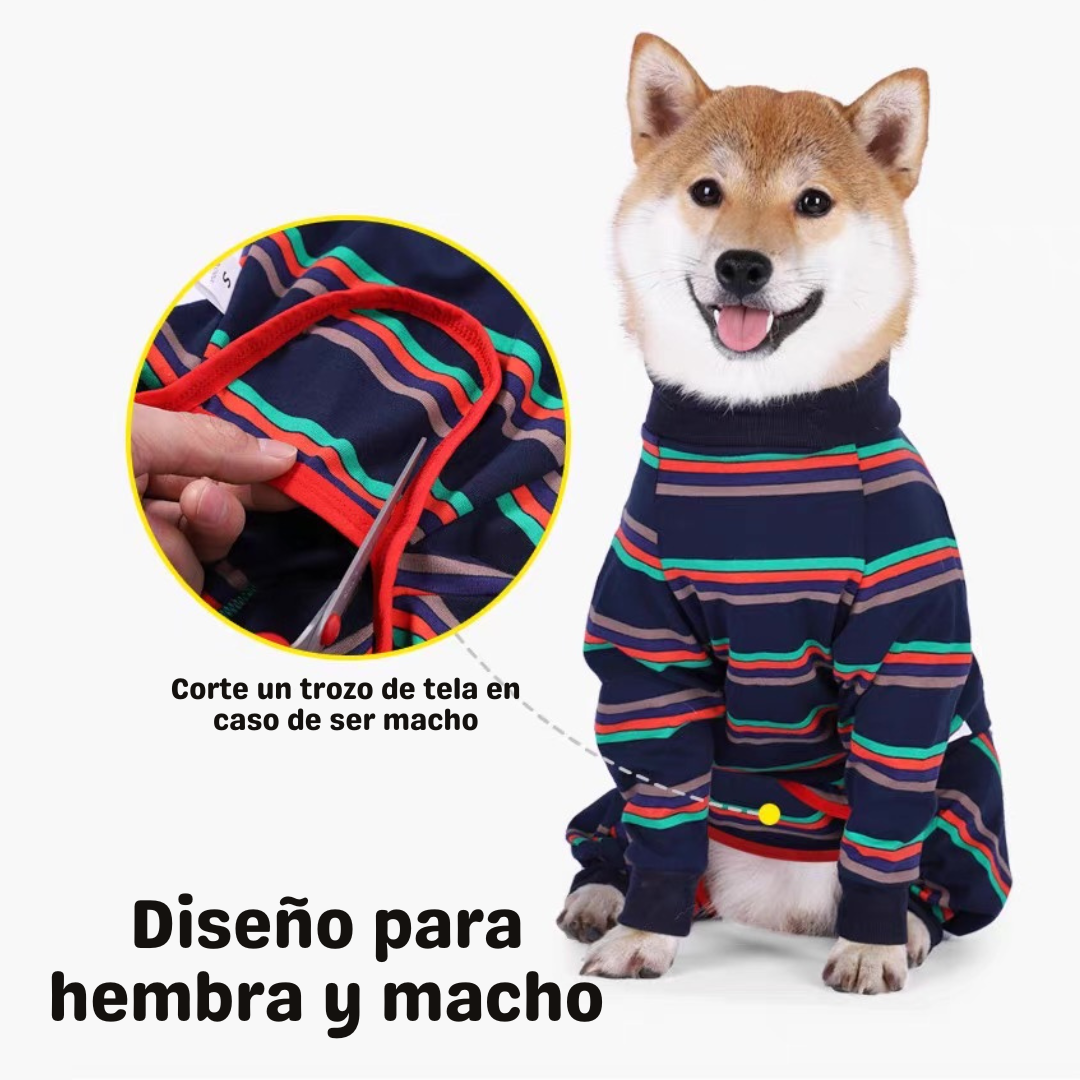 Traje postoperatorio para perros de manga larga