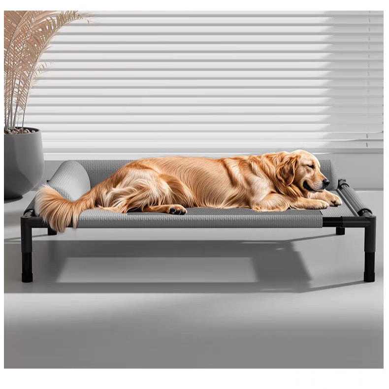 Cama elevada con cabezal cómodo para perros