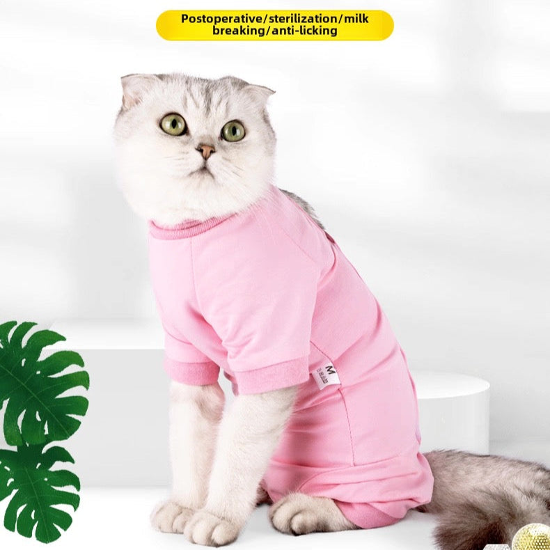 Traje de recuperación postoperatorio para gatos
