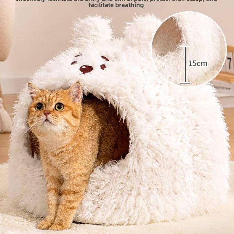 Casita afelpada para mascotas pequeñas L 53*53*50cm