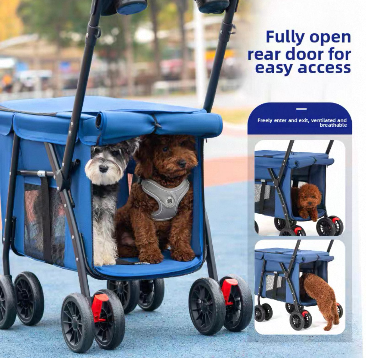 Coche bajo para mascotas (Hasta 30kg) Modelo W68