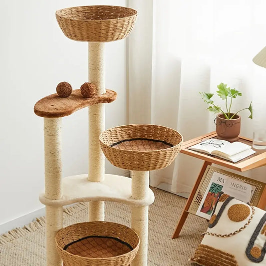 Torre para gatos elegante de 135cm de alto