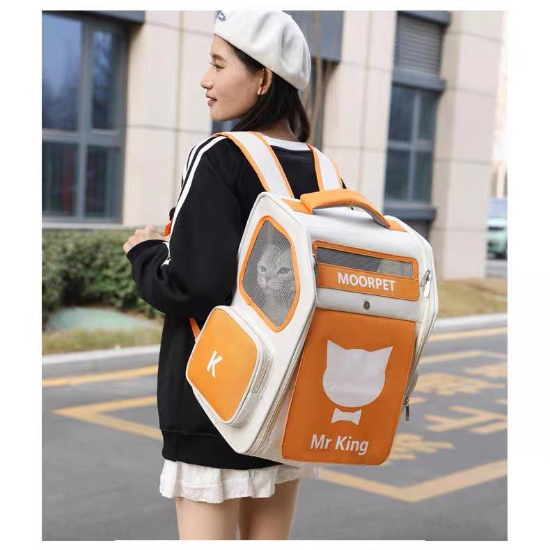 Mochila transportadora para mascotas chocolate