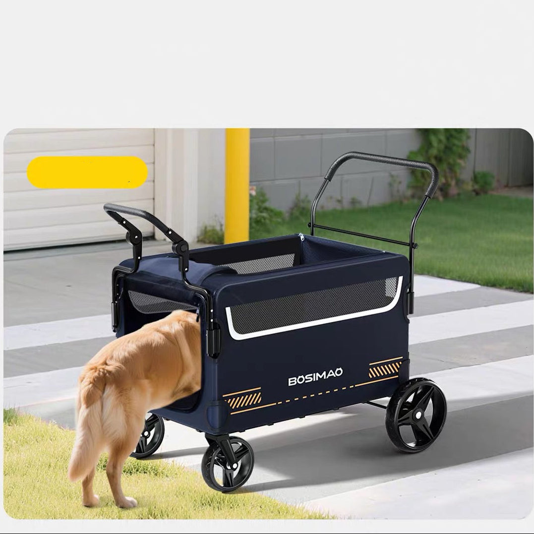 Coche para mascota mayores negro (Soporta hasta 100kg)