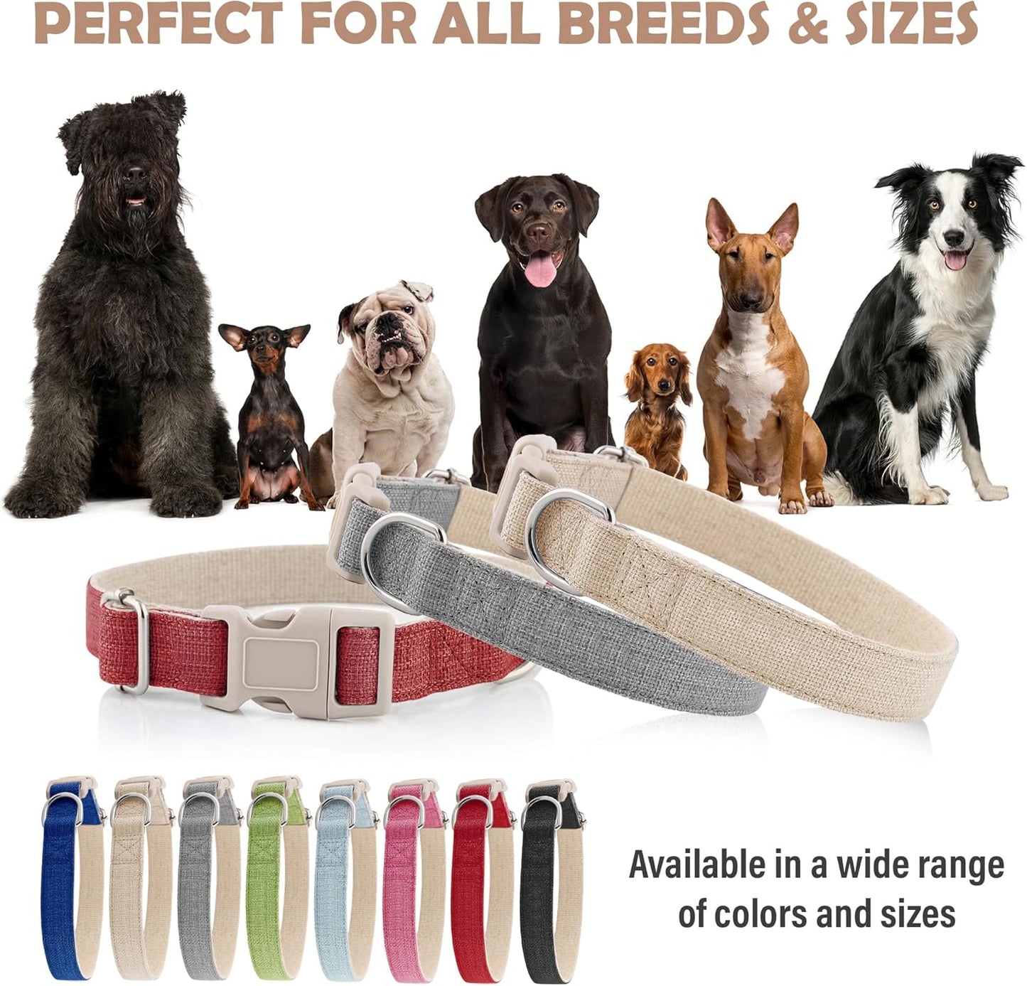 Collar de estampado cuadros para perros medianos y grandes