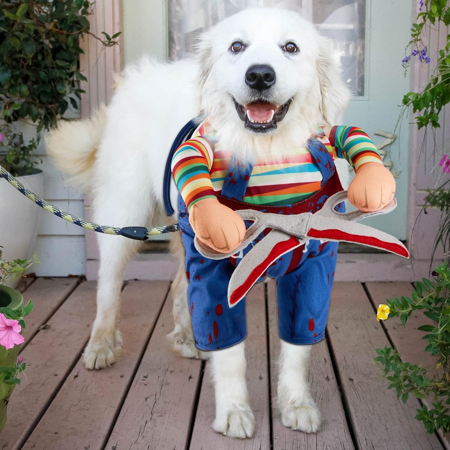 Disfraz de Halloween Chucky con tijeras de peluche