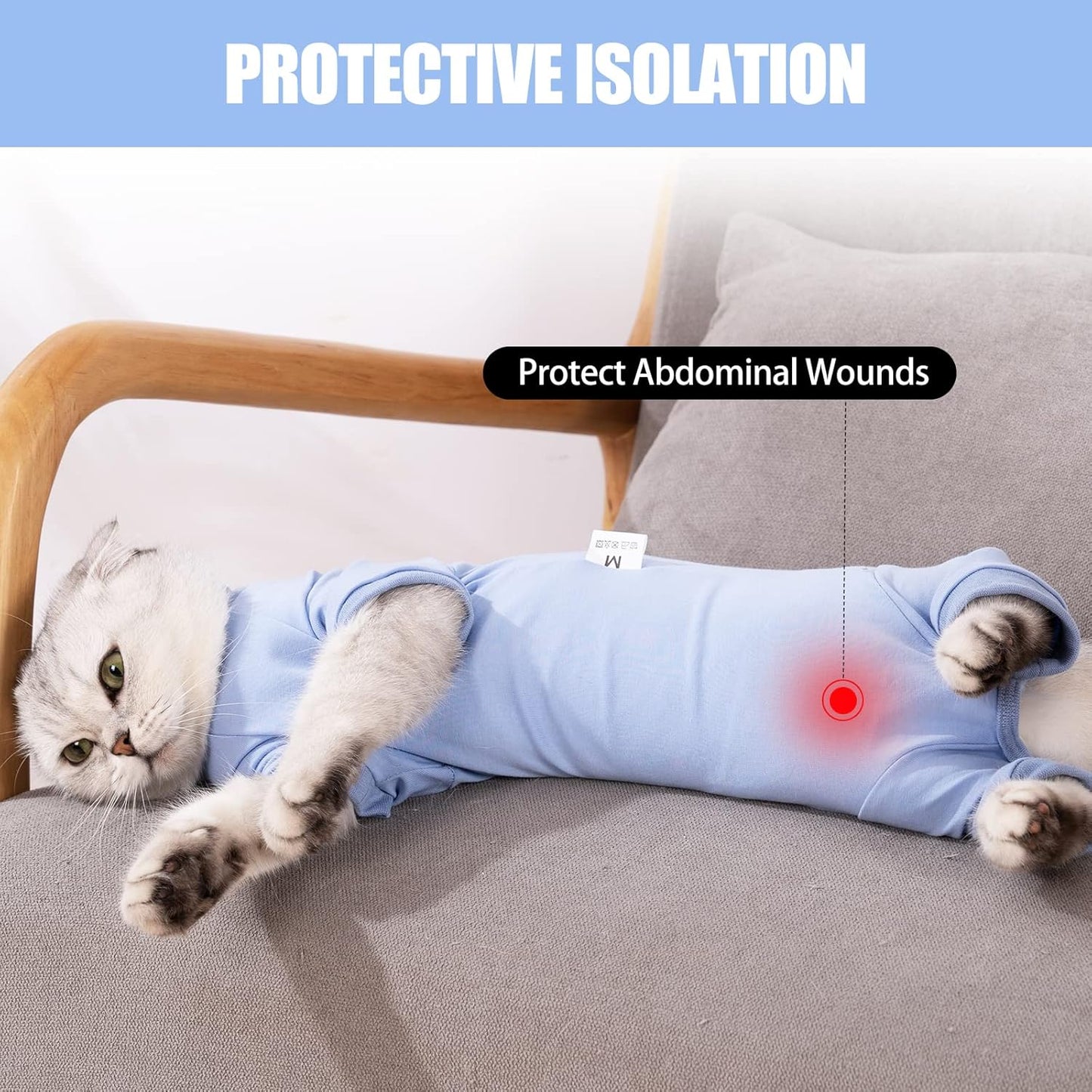 Traje de recuperación postoperatorio para gatos