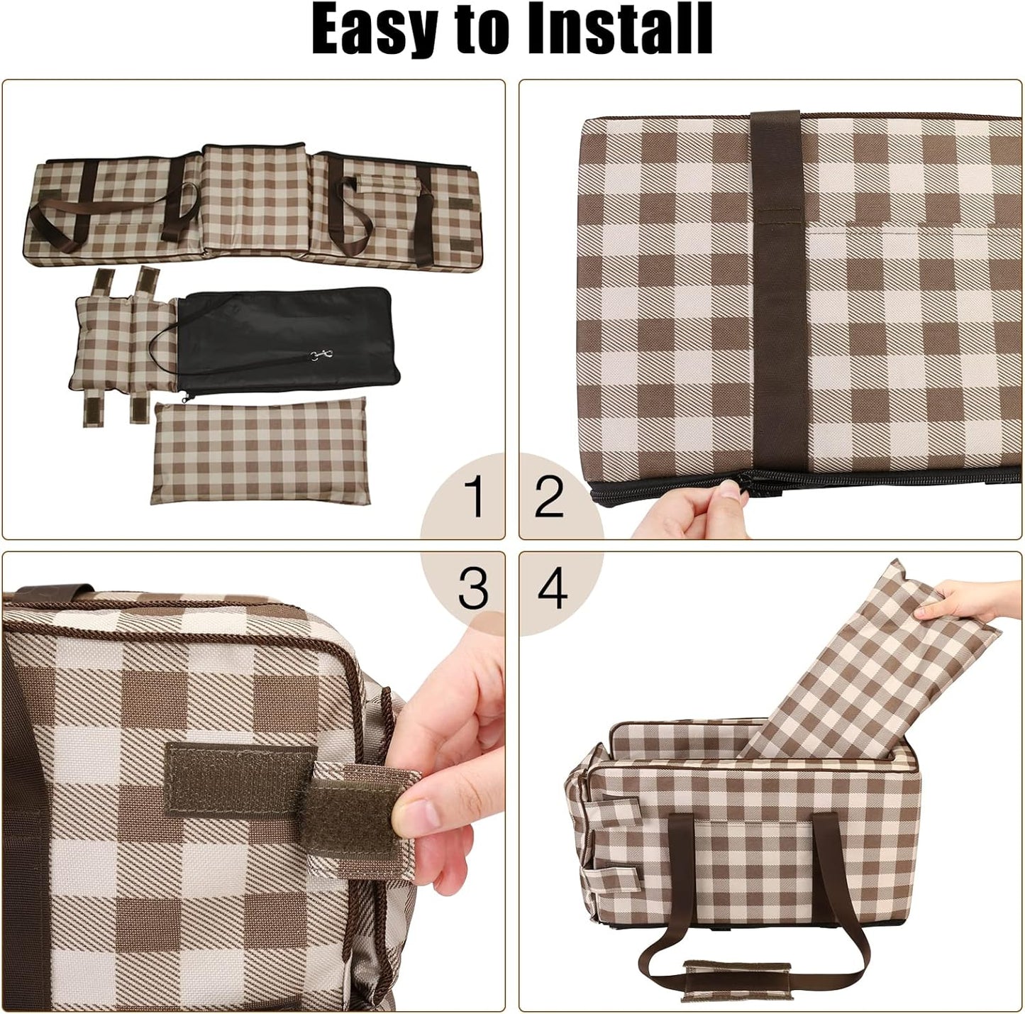 Asiento central diseño de rayas para mascotas pequeñas