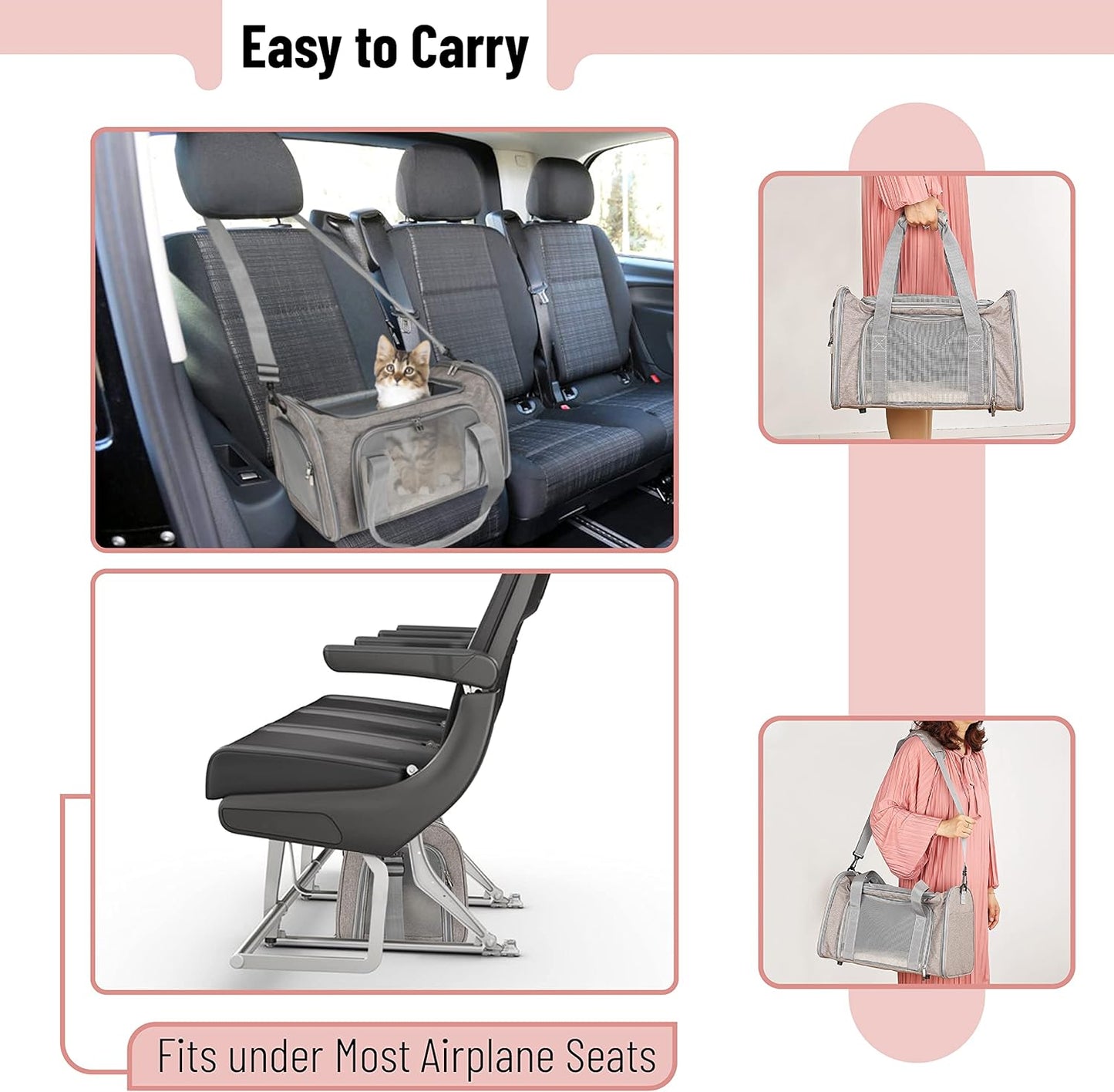 Bolso de viaje para mascotas XL (50*34*34cm) BH20