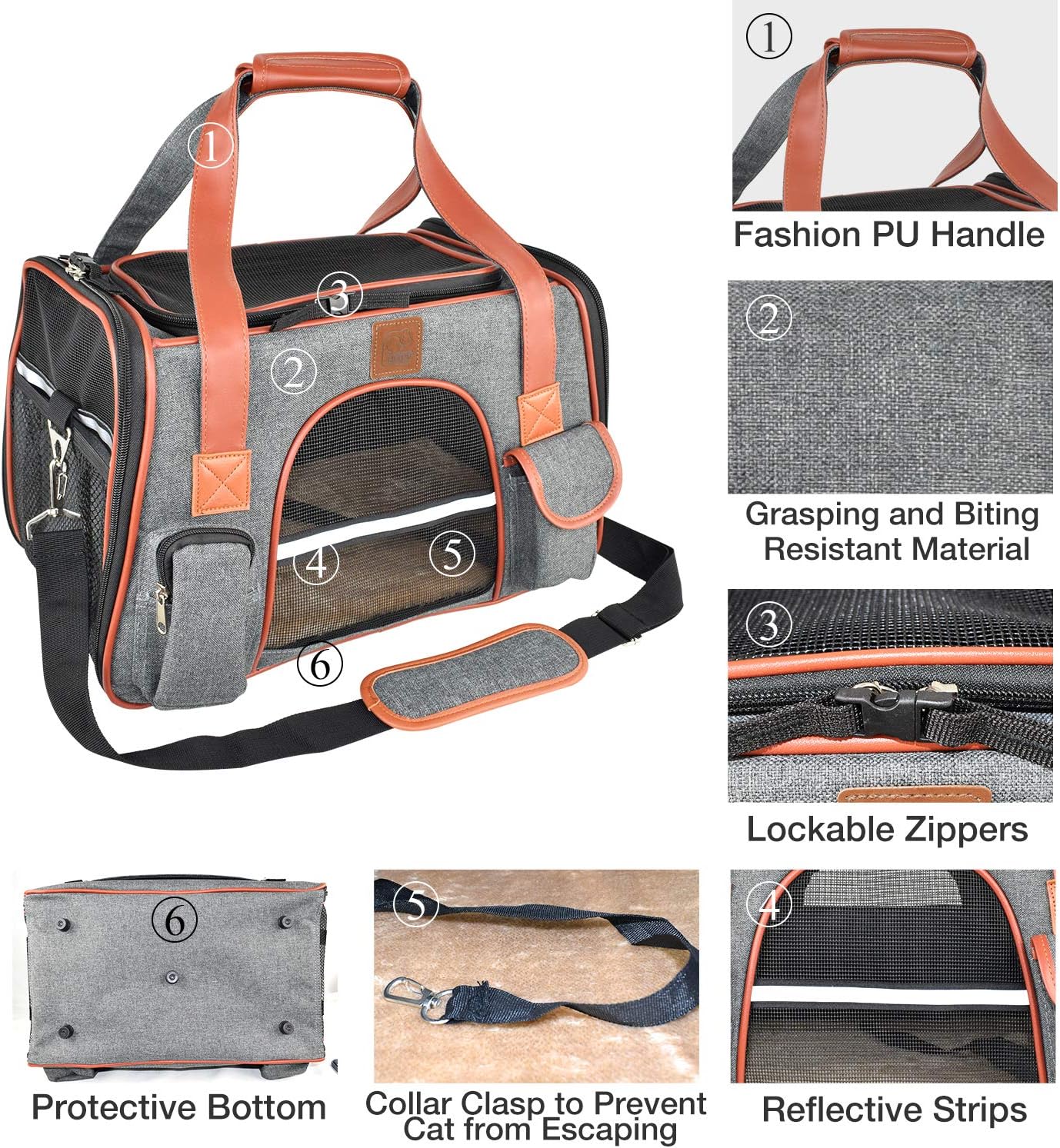 Bolso transportador naranja con gris