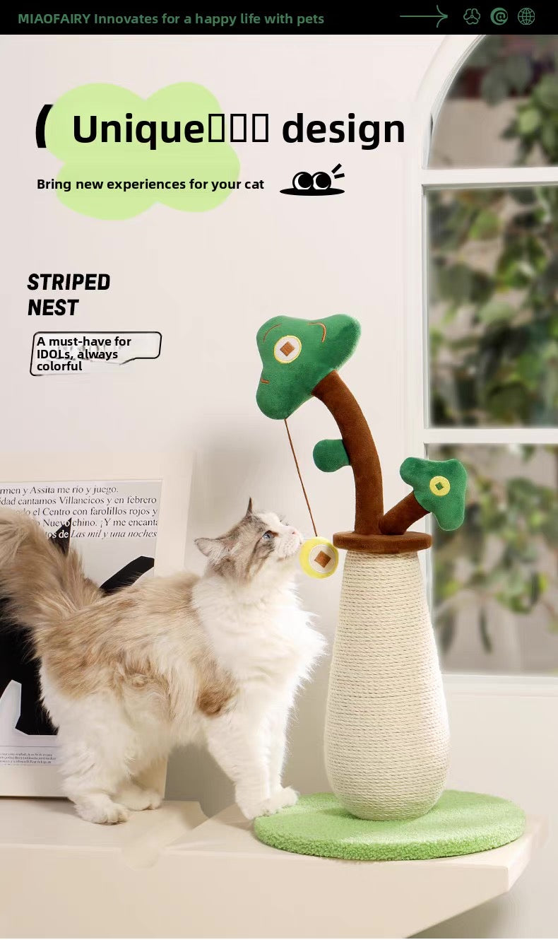 Poste rascador estilo árbol para gatos 67cm de alto