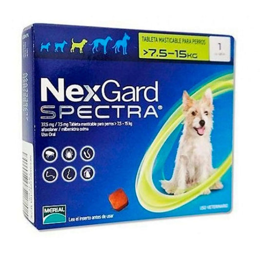 Antiparasitario externo e interno Nexgard Spectra: 7.6-15kg
