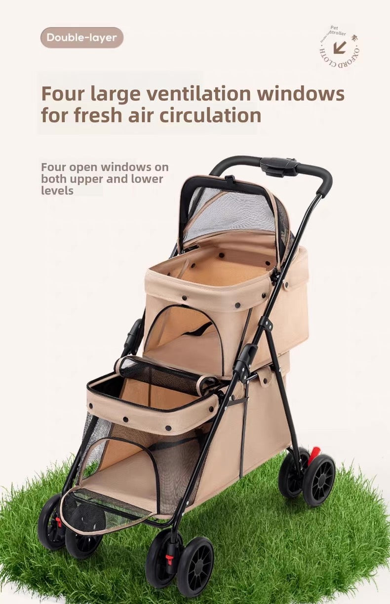 Coche doble para mascotas (Soporta hasta 24kg) Modelo Nakebella