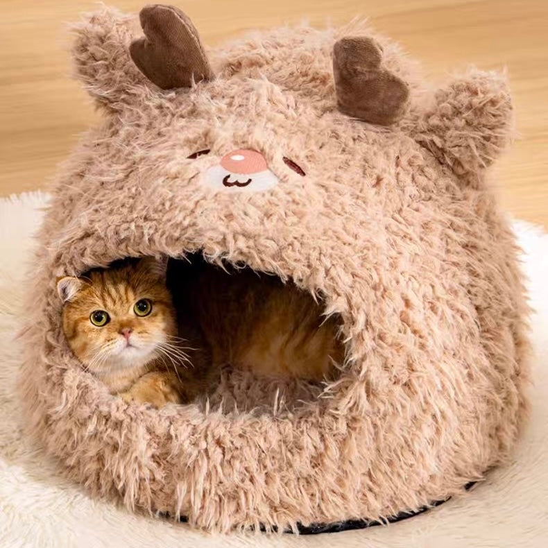 Casita afelpada para mascotas pequeñas L 53*53*50cm