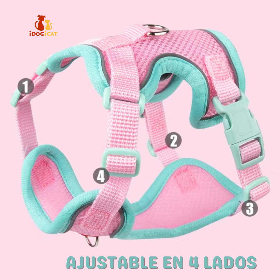 Pechera anti escape reflectiva para gatos