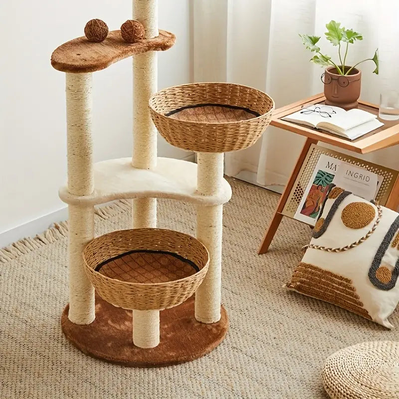 Torre para gatos elegante de 135cm de alto