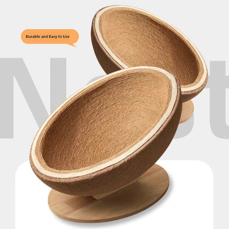 Cama rascadora para gatos con forma de cáscara de huevo
