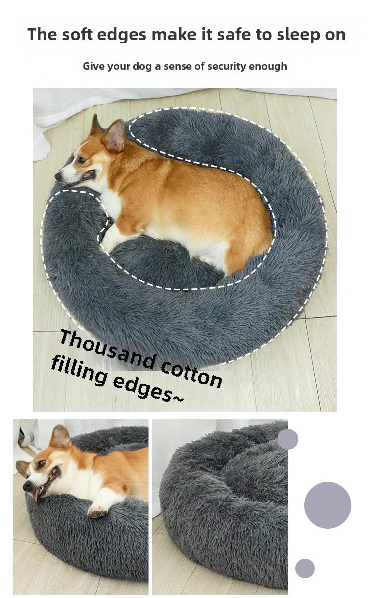 Cama acolchonada redonda para mascotas 60cm