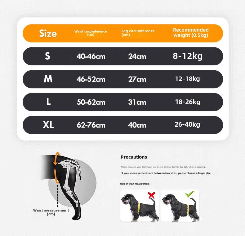 Soporte auxiliar de patas traseras para perros medianos y grandes