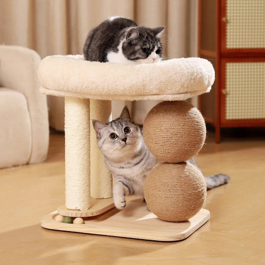 Rascador de cuerda de dos niveles para gatos 42cm alto