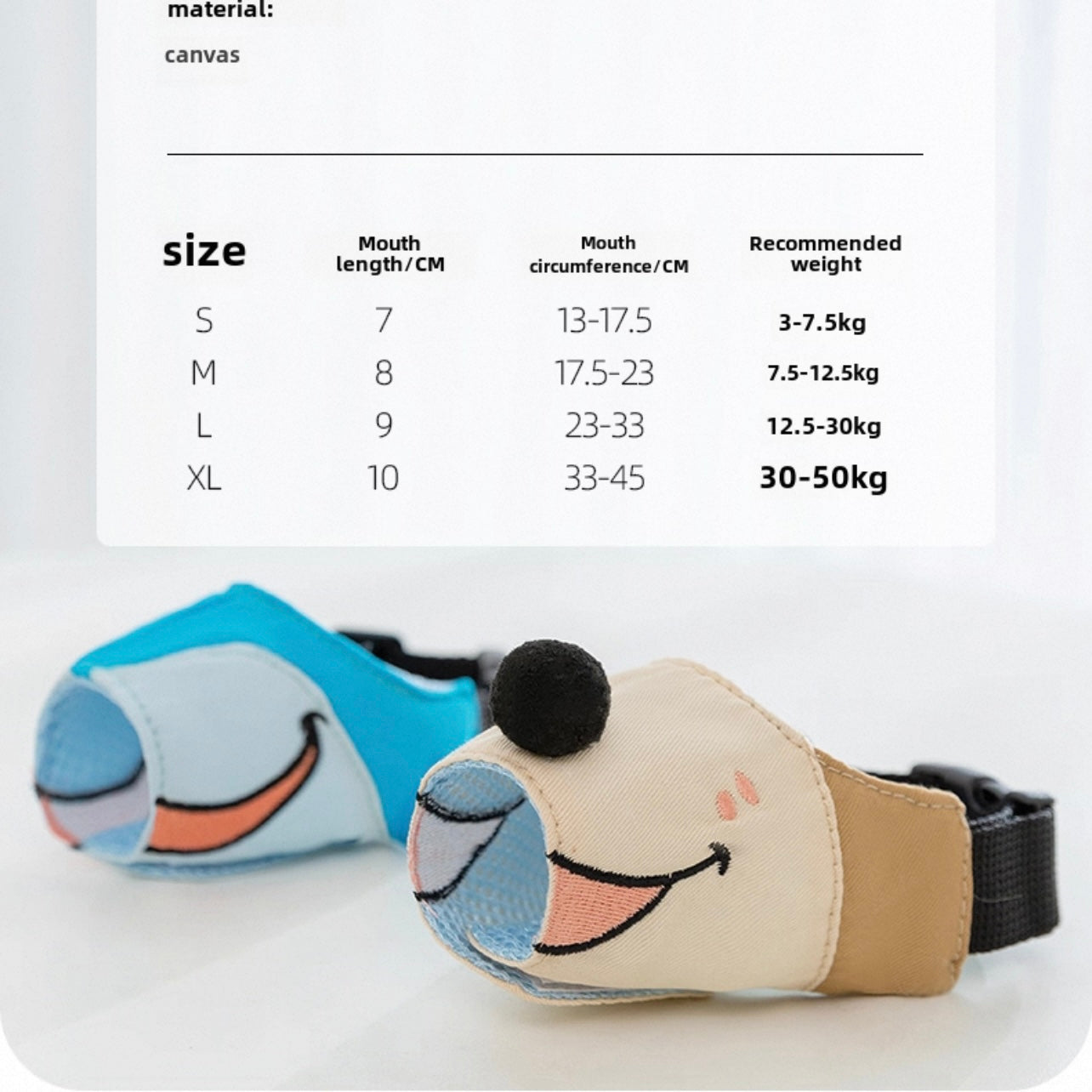 Bozal de tela con diseño para perros