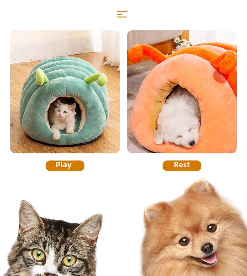 Casita acolchonada para mascotas pequeñas estilo gusano