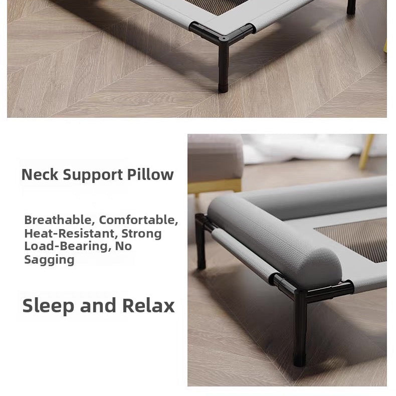 Cama elevada con cabezal cómodo para perros