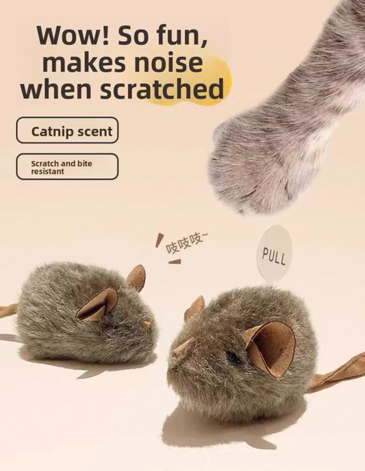 Juguete para gato de ratones con olor a catnip y sonido