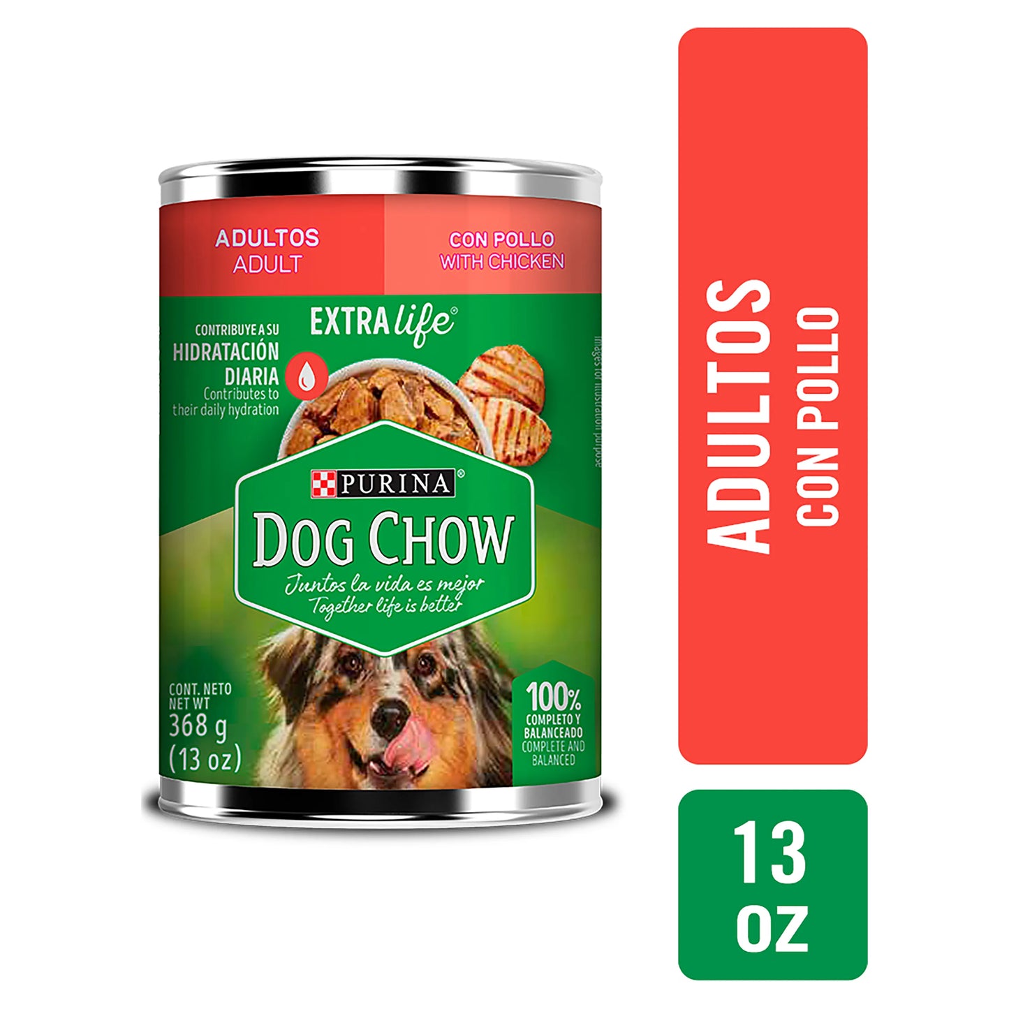 Comida húmeda para perros adultos Purina: Dog Chow pollo 368 g