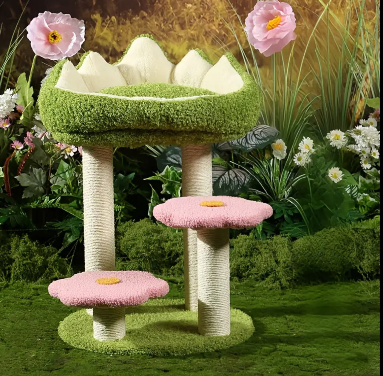 Torre para gatos 63cm alto estilo flor