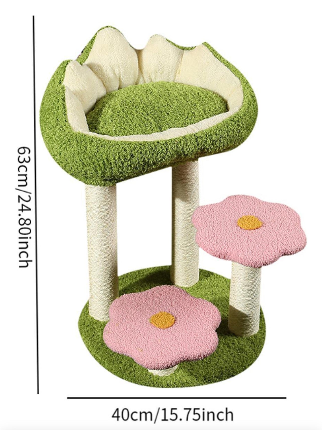 Torre para gatos 63cm alto estilo flor