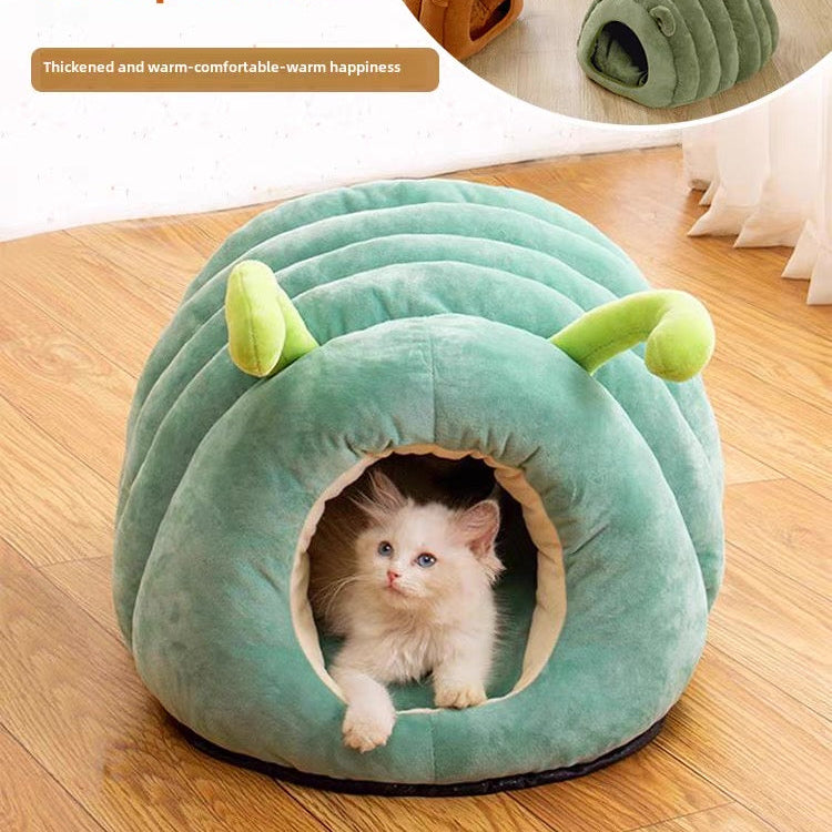 Casita acolchonada para mascotas pequeñas estilo gusano