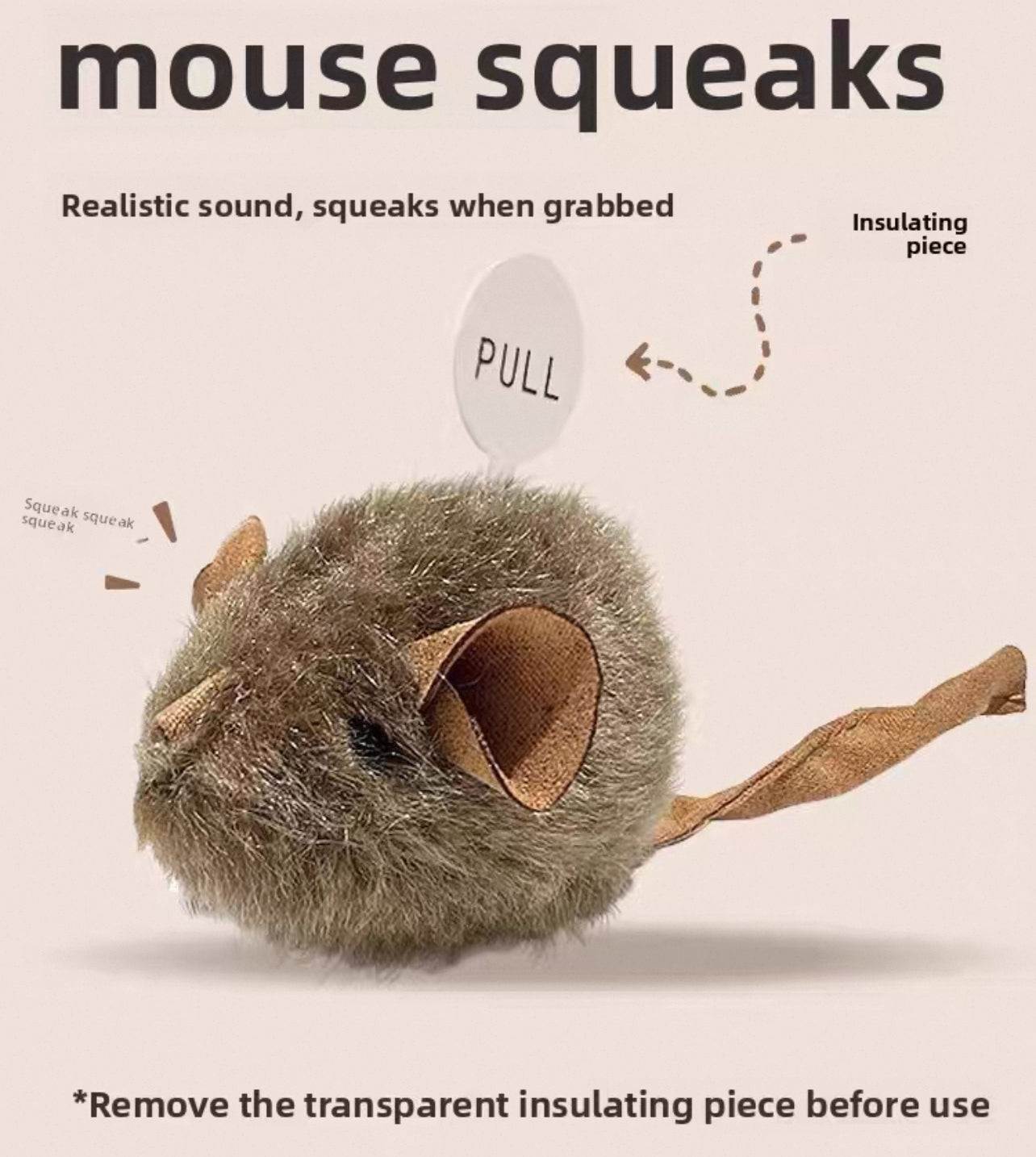 Juguete para gato de ratones con olor a catnip y sonido