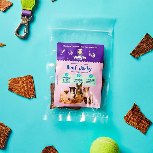 Snacks para Perro Wawis Dog Food: Beef Jerky 50g